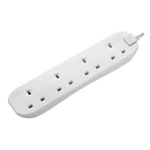 Masterplug 4 Socket 13A Extension Lead White