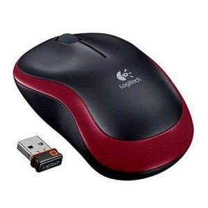 image of logitech mouse in red with nano receiver