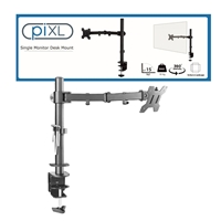piXL Desk-Mounted Fully-Adjustable Single Monitor Arm for Screens up to 32 inch with VESA Mount & Built-In Cable Management - Image 6