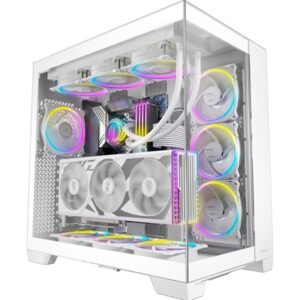 ANTEC Constellation C8 Dual Chamber Case, Gaming, White, Full Tower, 2 x USB 3.0 / 1 x USB Type-C, Seamless Left and Front Tempered Glass Side Panel, E-ATX, ATX, Micro ATX, ITX