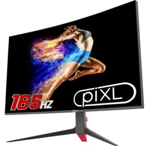 piXL CM32GF5 32 Inch 165Hz HDR Full HD Curved Gaming Monitor with AMD FreeSync & Nvidia G-Sync, 1920 x 1080 Resolution, 1ms Response Time, DisplayPort, HDMI & VESA Mount