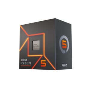 AMD Ryzen 5 7600 6 Core AM5 Processor, 12 Threads, 3.8GHz up to 5.1GHz Boost, 38MB Cache, 65W, Wraith Stealth Cooler, Radeon Graphics