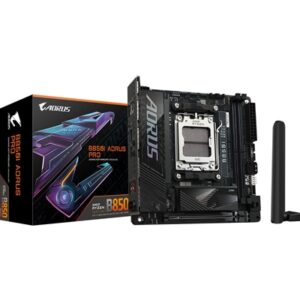 Gigabyte B850I AORUS PRO AMD AM5 Socket Motherboard, Mini-ITX, 2x DDR5 Slots, 2x M.2 Sockets,  Fitted I/O Shield, 2.5GbE LAN, Wi-Fi 7, 1x HDMI Port