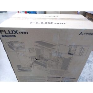 Antec Flux PRO Full Tower PC Case with Tempered Glass, Black/Wood, 6 Pre-Installed Fans, USB Type-C, E-ATX/ATX/mATX/mITX Compatibility