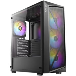 Antec AX67 ARGB Mid-Tower Gaming PC Case, Full Mesh Front, Tempered Glass, 4 x 120mm ARGB Fans, ATX/Micro-ATX/ITX Compatible