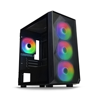 Tecware Forge M Omni Micro-ATX Case - Key-Lockable Tempered Glass, High-Airflow Mesh Front, 4 x 120mm Fans Pre-Installed, mATX/ITX Support, Black - Image 2