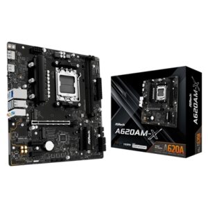 ASRock A620AM-X AMD Socket AM5 Motherboard, 2x DDR5 Slots, 2x M.2 Socket, 2.5GbE LAN, 1x HDMI Port / 1x Display Port