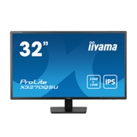 iiyama PROLITE X3270QSU-B1 32 Inch IPS Monitor, Black, 2560x1440, 3ms, 100hz, FreeSync, HDMI, Display Port, USB Hub, Speakers, Int PSU, VESA