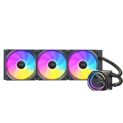 Antec Skeleton 360ARGB Liquid CPU Cooler, Universal Socket, Black, 360mm Radiator, PWM up tp 2000 RPMCooling Fans, Addressable RGB LED Lighting