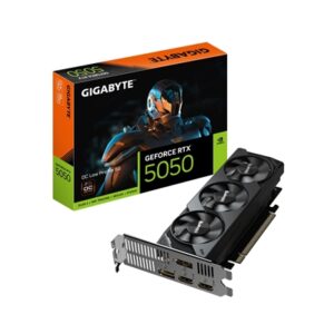 Gigabyte NVIDIA GeForce RTX 5050 OC Low Profile 8G, GDDR6 Graphics Card, 2560 Cuda Core, 2587MHz Core Clock, Triple Fan, 2x DisplayPorts / 2x HDMI Ports