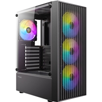 Antec AX27 RGB Elite Mid-Tower Gaming PC Case with Tempered Glass, Full Mesh Front Panel, 4 Pre-installed 120mm Fixed-RGB Fans, ATX/Micro-ATX/ITX Compatible, Black - Image 6