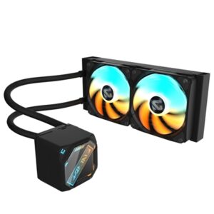 GIGABYTE GP-GIGABYTE Gaming 240 All-in-One Liquid CPU Cooler with 240mm Radiator, ARGB Lighting, Teflon Tubing and Magnetic Rotating Cover