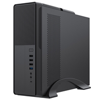 CiT S014C Black Slim Micro ATX/ITX Desktop Case with 300W Power Supply, USB 2.0, USB 3.0 Type-A & Type-C Ports - Image 3