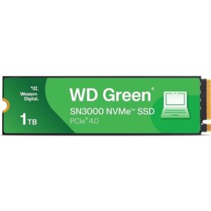 WD Green SN3000(WDS100T4G0E-00CPSO) 1TB NVMe SSD, M.2 Interface, PCIe Gen4, 2280, Read 5000MB/s, Write 4200MB/s, 3 Year Limited Warranty