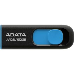 Adata UV128 512GB USB 3.2 Gen 1 Flash Drive, Black and Blue