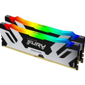 Kingston FURY Renegade KF564C32RSAK2-32 32GB (2x 16GB) DIMM System Memory, 6400MHz, DDR5, CL32, Silver, RGB, Intel XMP
