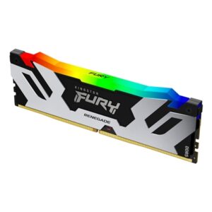 Kingston FURY Renegade KF572C38RSA-24 24GB (1x 24GB) DIMM System Memory, 7200MHz, DDR5, CL38, Silver, RGB, Intel XMP