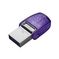 Kingston DataTraveler microDuo 3C 256GB OTG Dual USB-A to USB-C USB 3.2 Gen 1 Flash Drive, Purple