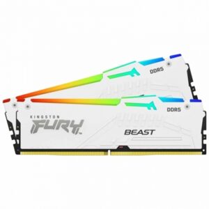 Kingston FURY Beast KF560C36BWE2AK2-32 32GB (2x 16GB) DIMM System Memory, 6000MHz, DDR5, CL36, White, RGB, Intel XMP, AMD EXPO