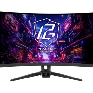 ASRock Phantom Gaming PG27FRS1A 27 Inch FHD (1920 x 1080) VA Curved (1500R) Gaming Monitor, 280Hz 1ms (MPRT) Response Time, 2 x HDMI 2.0, 1 x DisplayPort 1.4, Headphone Out, Tilt, Swivel Adjustment