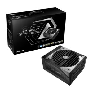 ASRock TC-1650T, 1600W ATX Power Supply Unit, 80 PLUS TITANIUM Certified. 135mm Striped Axial FDB Fan, High Efficiency PSU