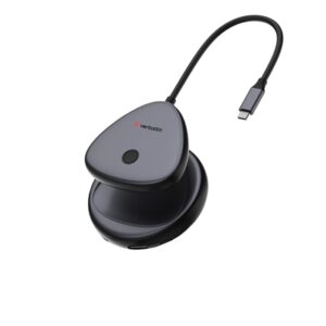 Verbatim (32147) Share My Screen USB-C Wireless Display Adapter 4K With Hub, Extra USB-A Port For Other Essential Devices